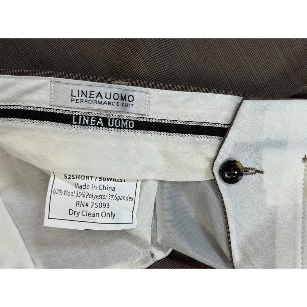 Linea Uomo 2PC Set Performance Suit Jacket & Pants Mens 60R NWT Stretch Wool Tan